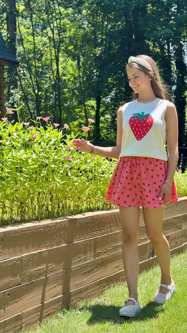 Strawberry Jammin Knit Vest