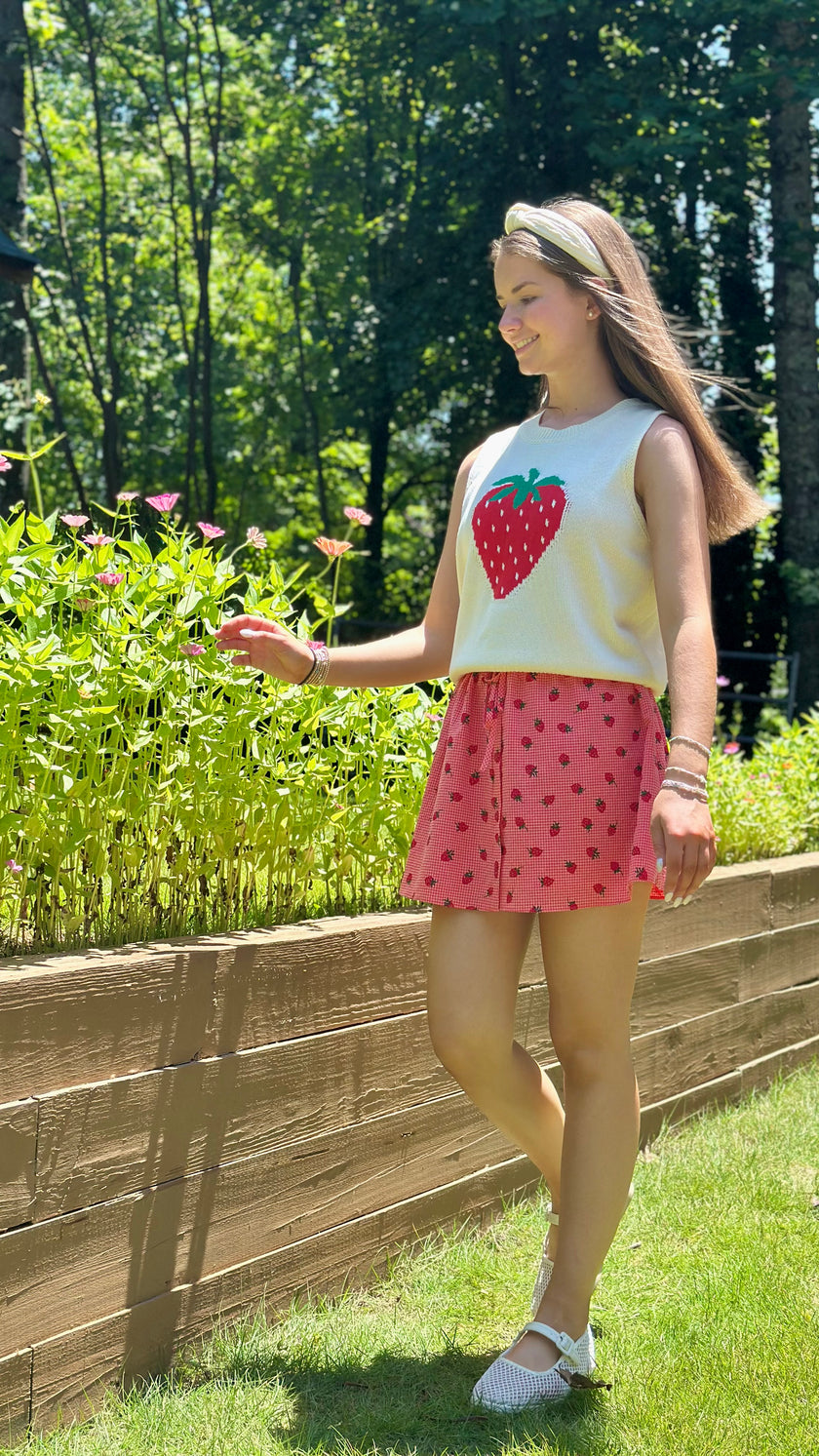 Strawberry Jammin Knit Vest