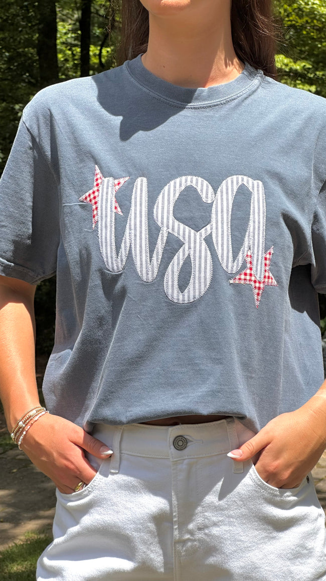 USA Embroidered Tee