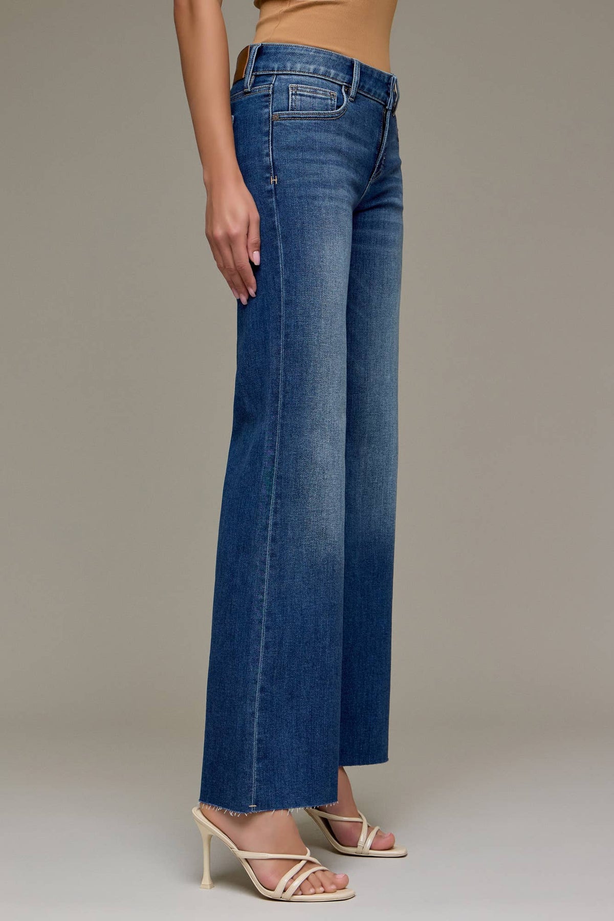 Dark vintage low rise comfort flare jeans