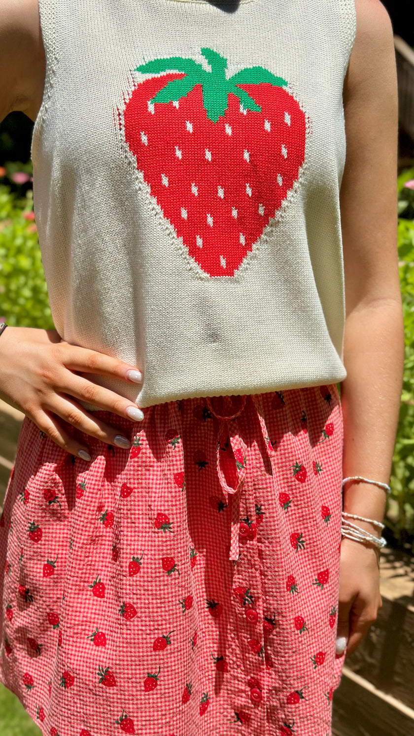 Strawberry Jammin Knit Vest