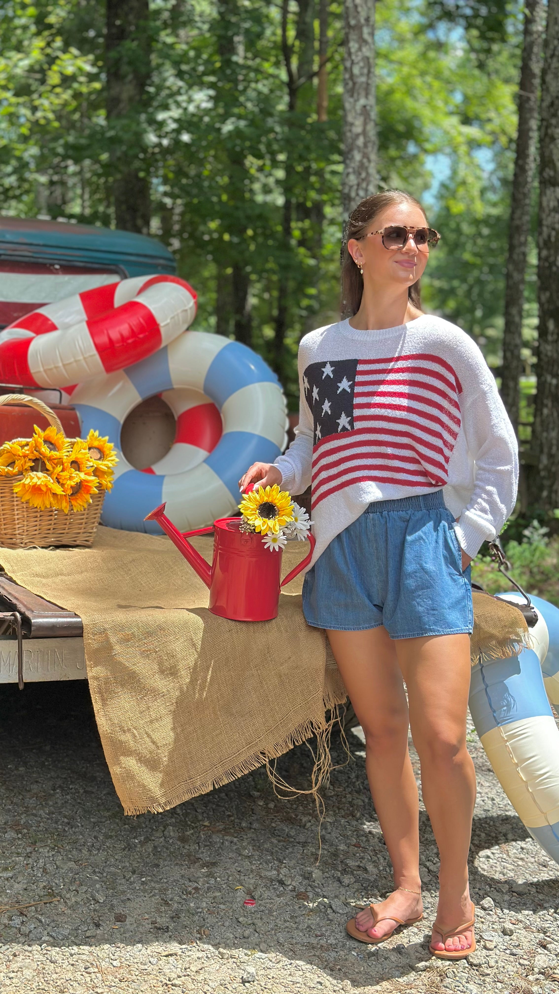 Lazy River Denim Shorts