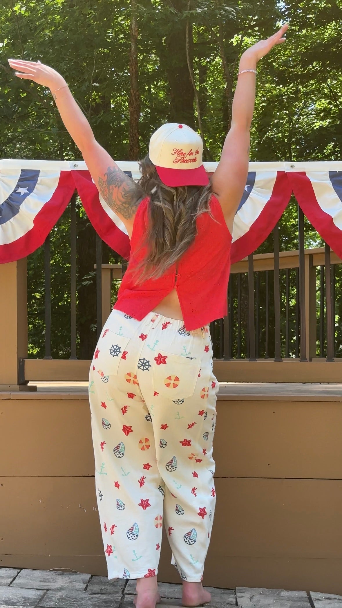 Red Rosey Eyelet Top