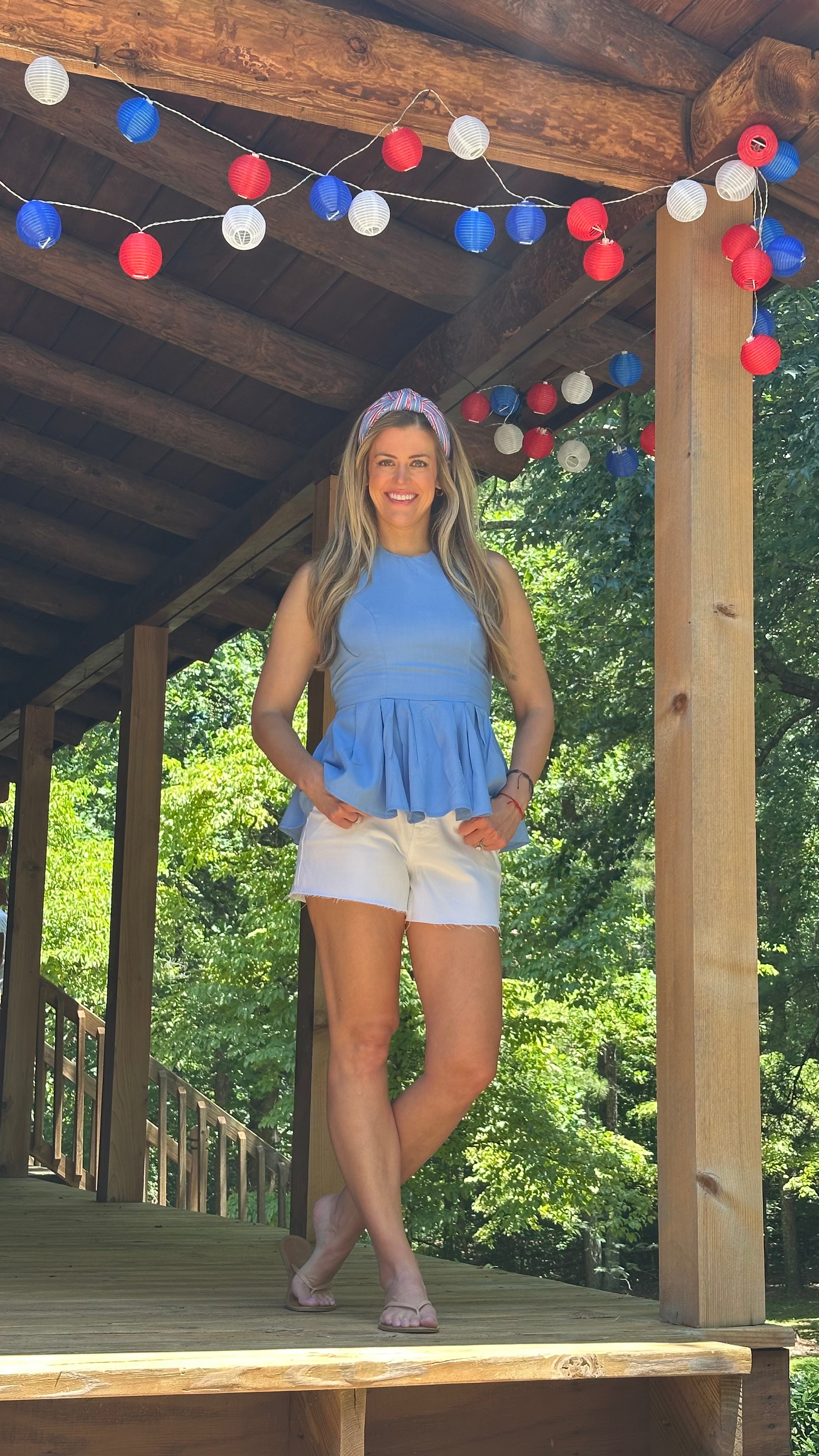 Blue Skies Peplum Top