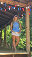 Blue Skies Peplum Top