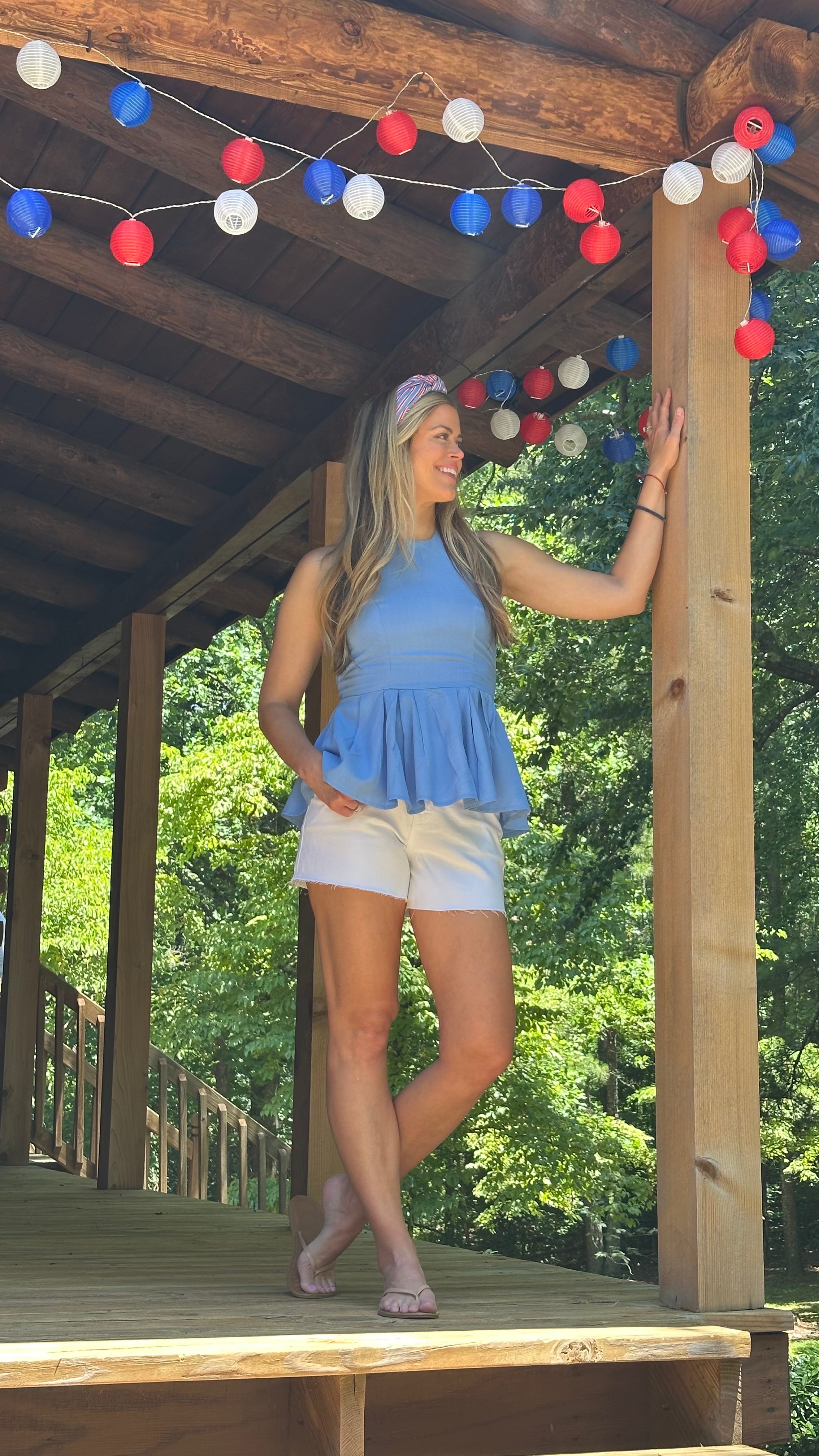 Blue Skies Peplum Top