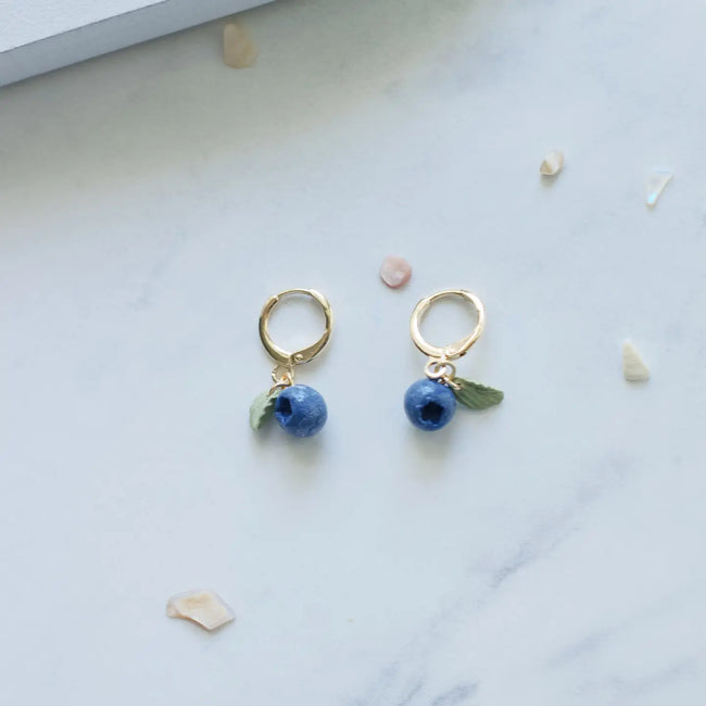 Blueberry Huggies Earrings
