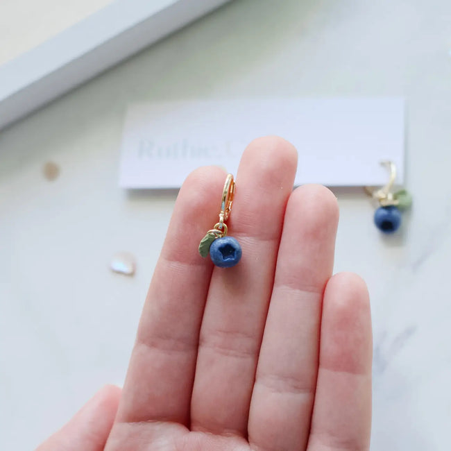 Blueberry Huggies Earrings