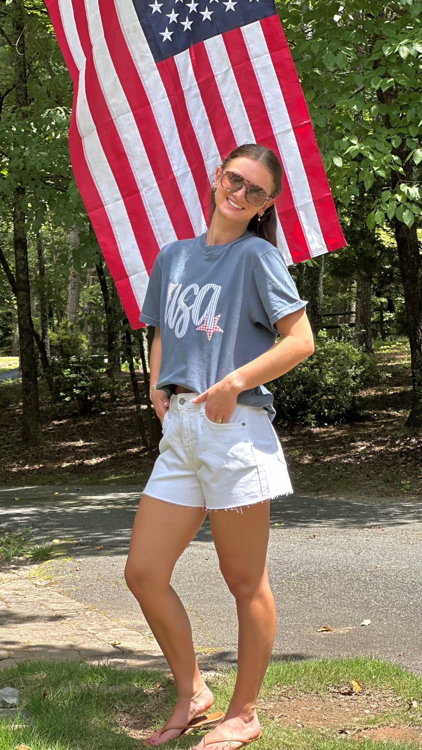 USA Embroidered Tee