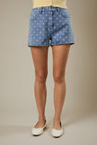 Dotted Denim Shorts