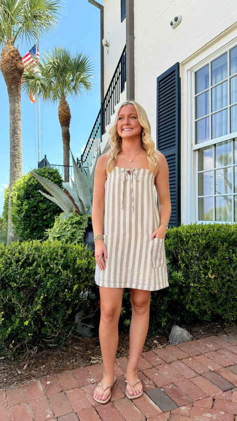 Sandbar Striped Mini Dress 🏖️