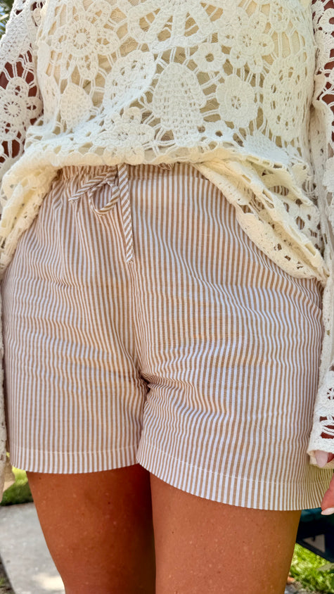 Summer Seersucker Striped Shorts