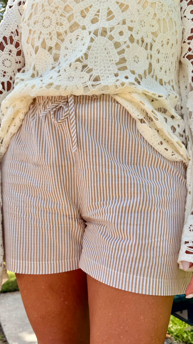 Summer Seersucker Striped Shorts