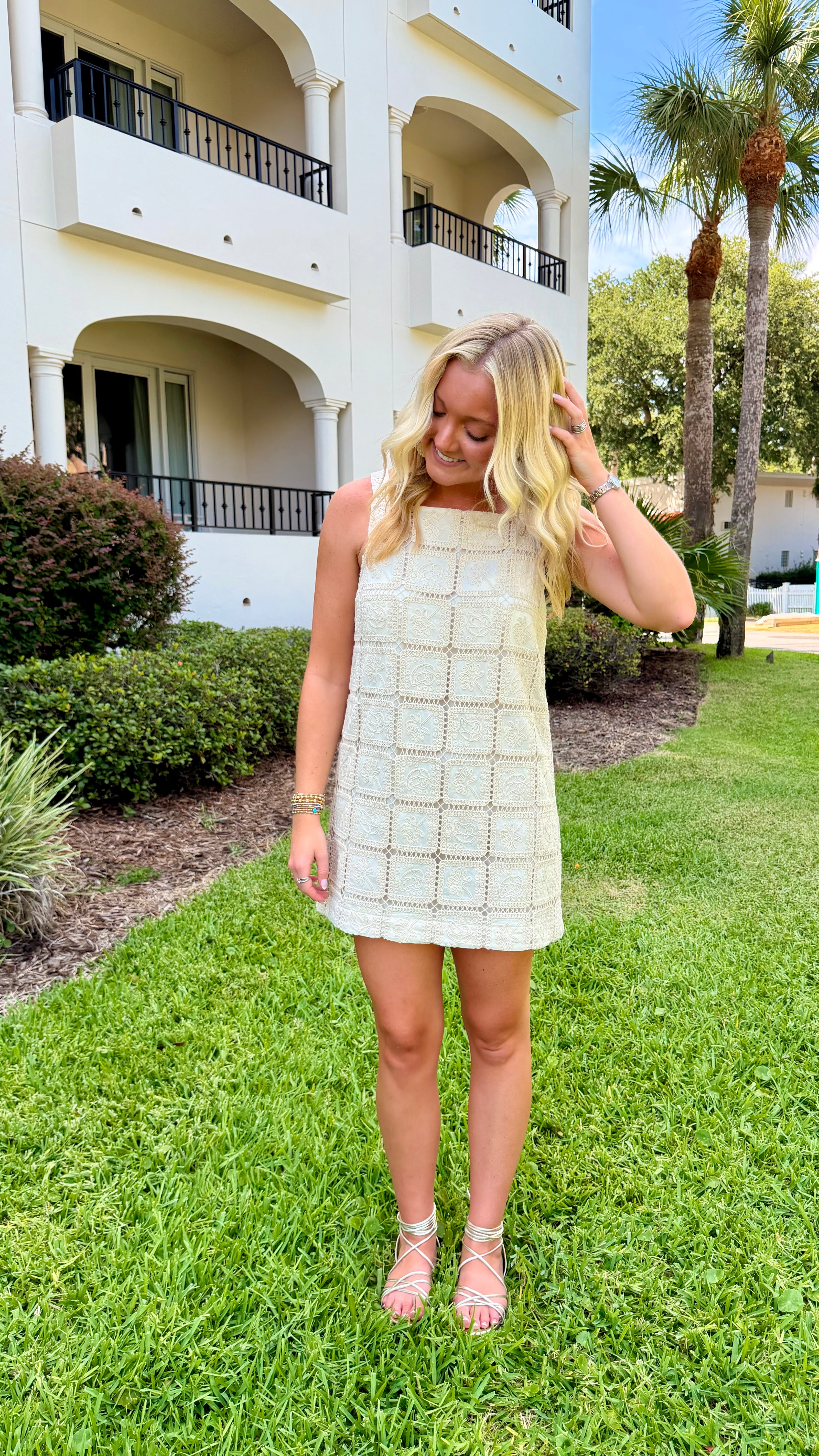 Baylee Crochet Mini Dress 🤍