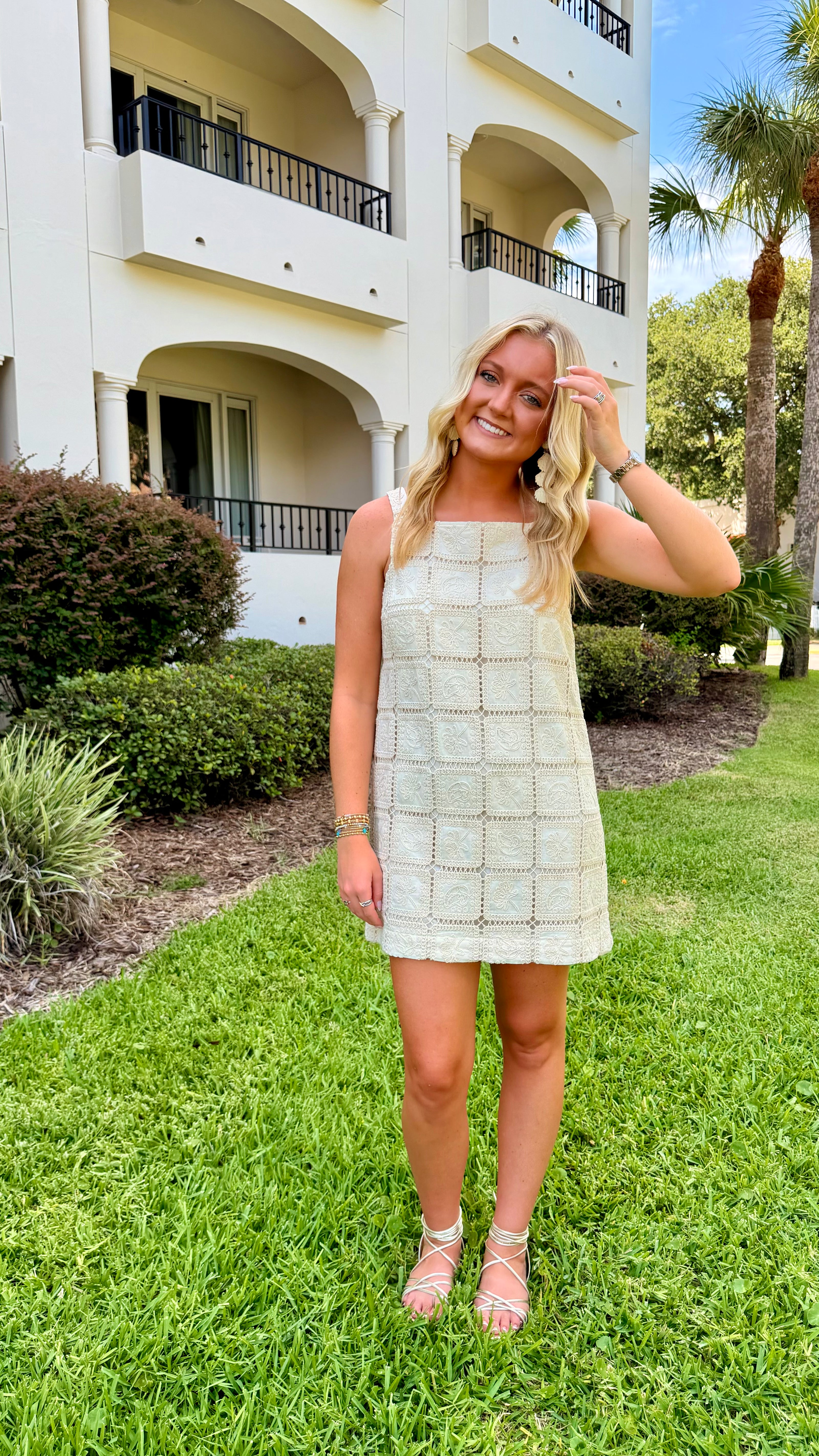 Baylee Crochet Mini Dress 🤍