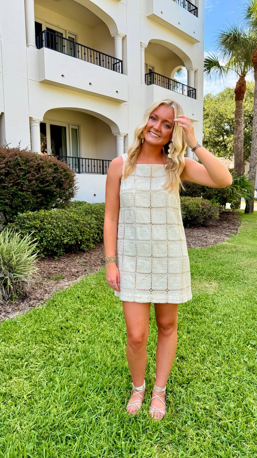 Baylee Crochet Mini Dress 🤍