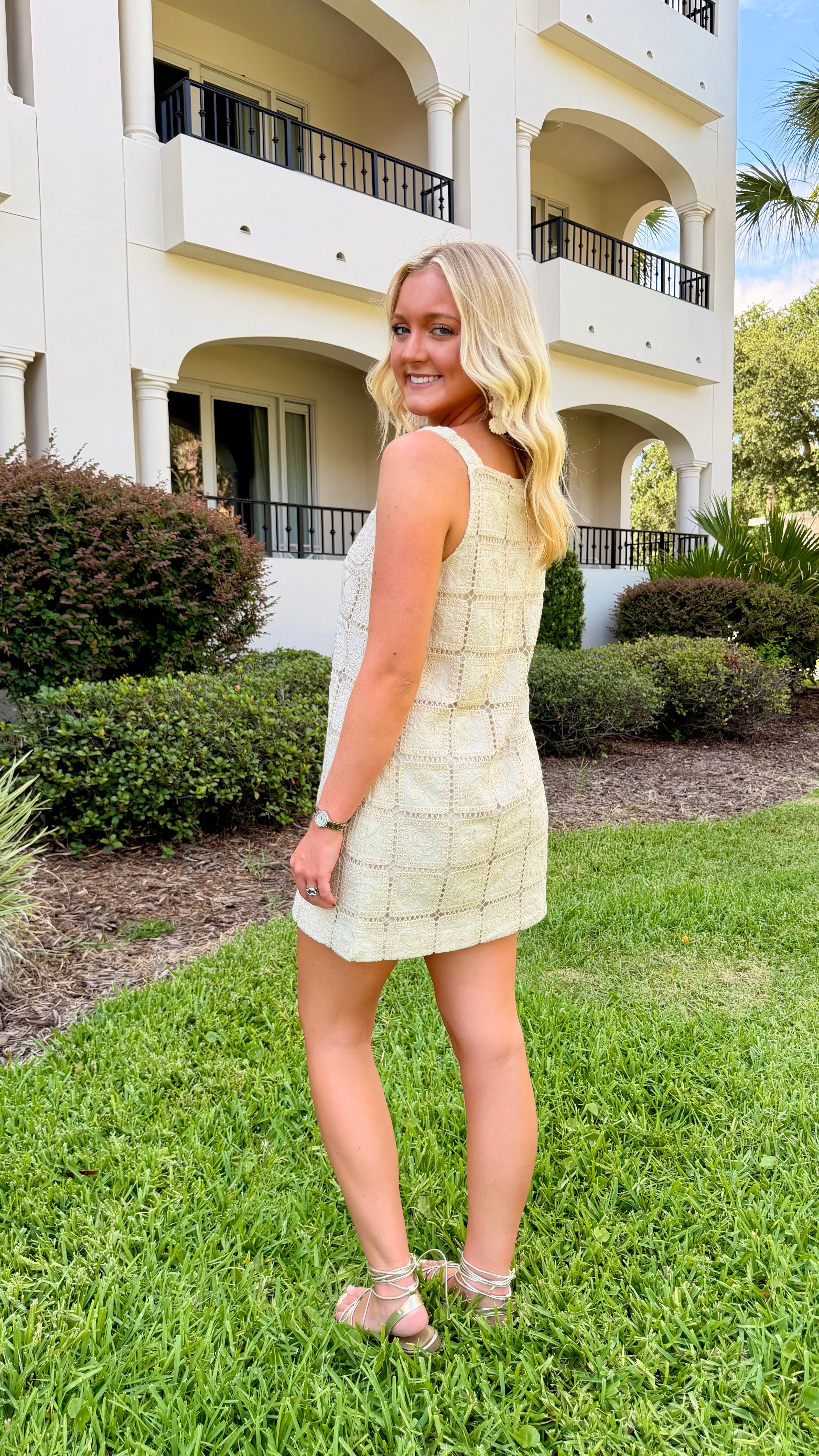 Baylee Crochet Mini Dress 🤍