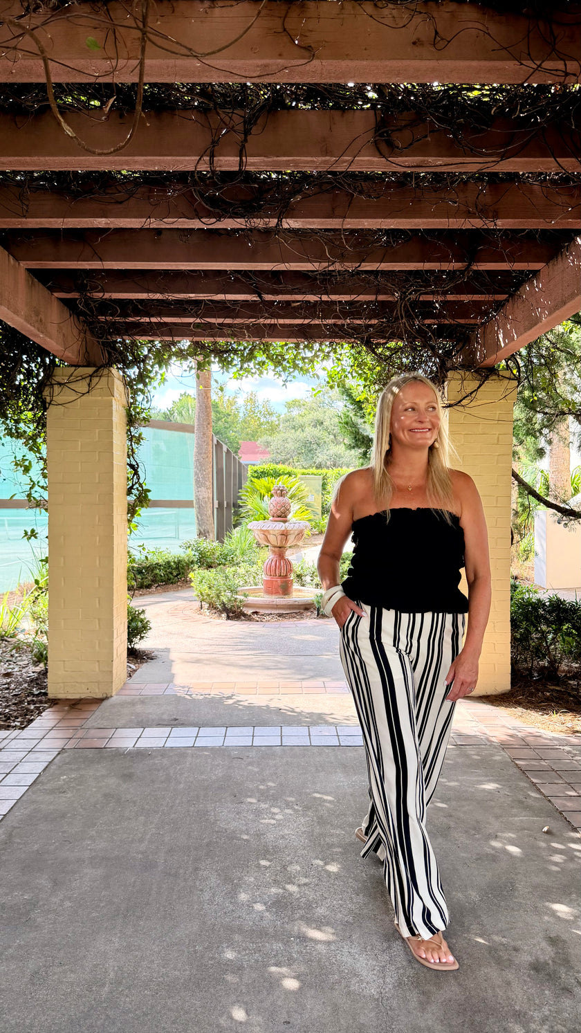 Cabana Stripe Pants 🖤