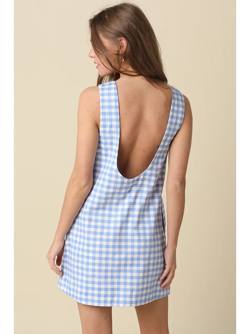 July Skies Gingham Mini Dress