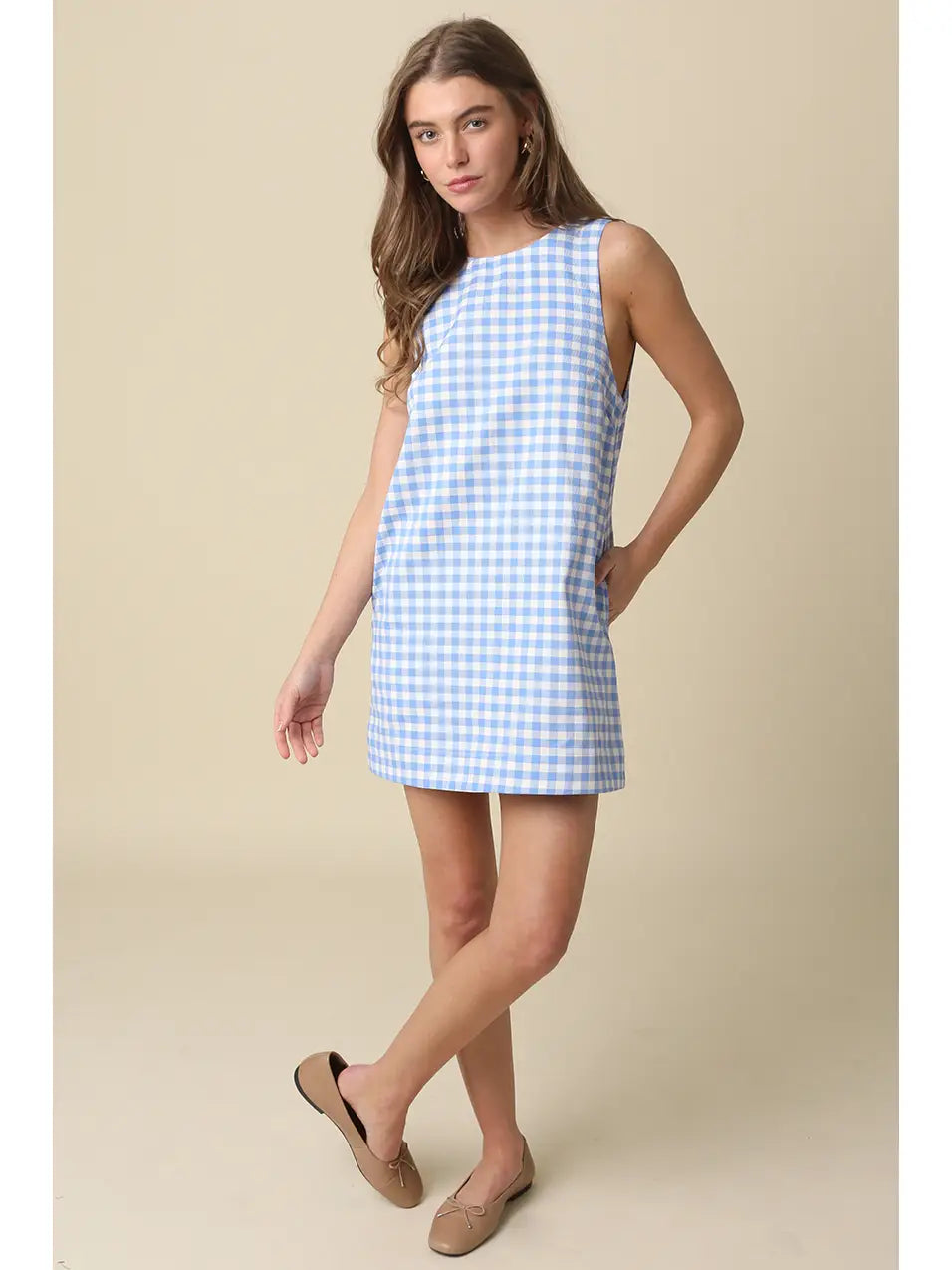 July Skies Gingham Mini Dress