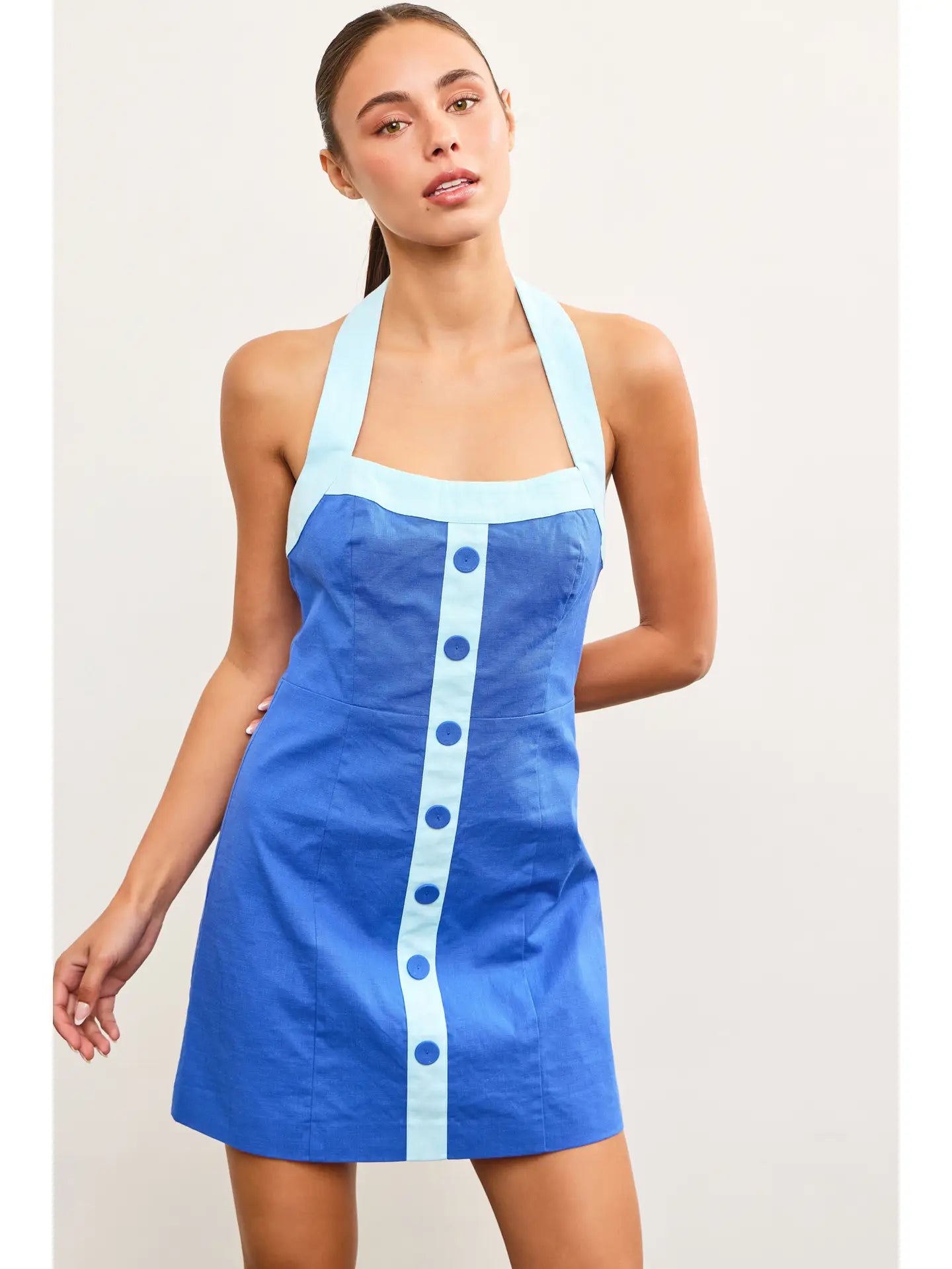 Molly Bird Retro Halter Mini Dress