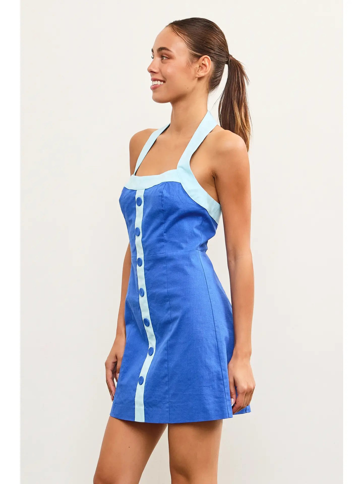 Molly Bird Retro Halter Mini Dress
