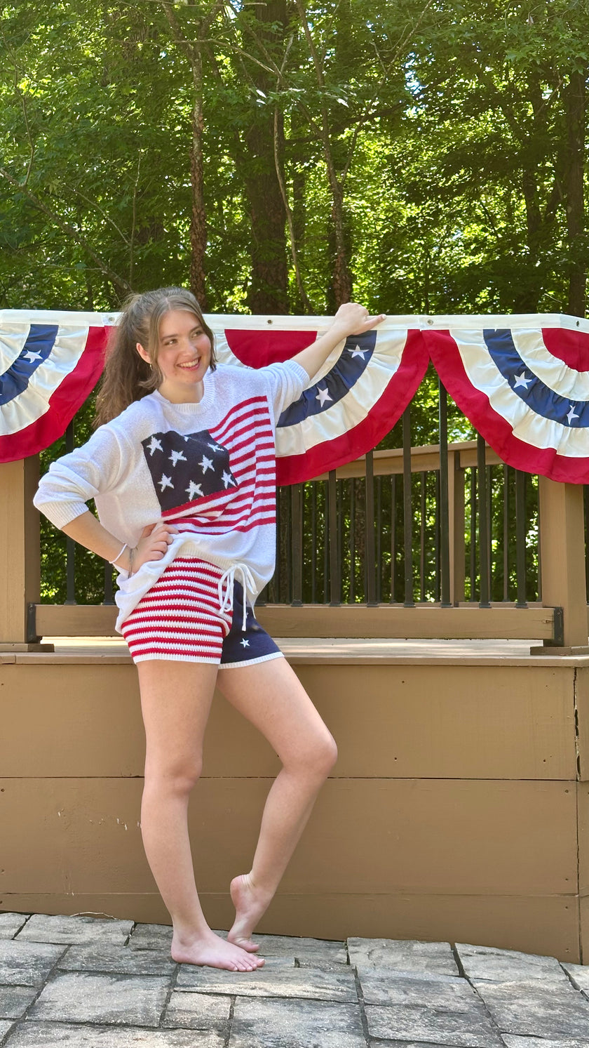 Stars & Stripes Knit Shorts