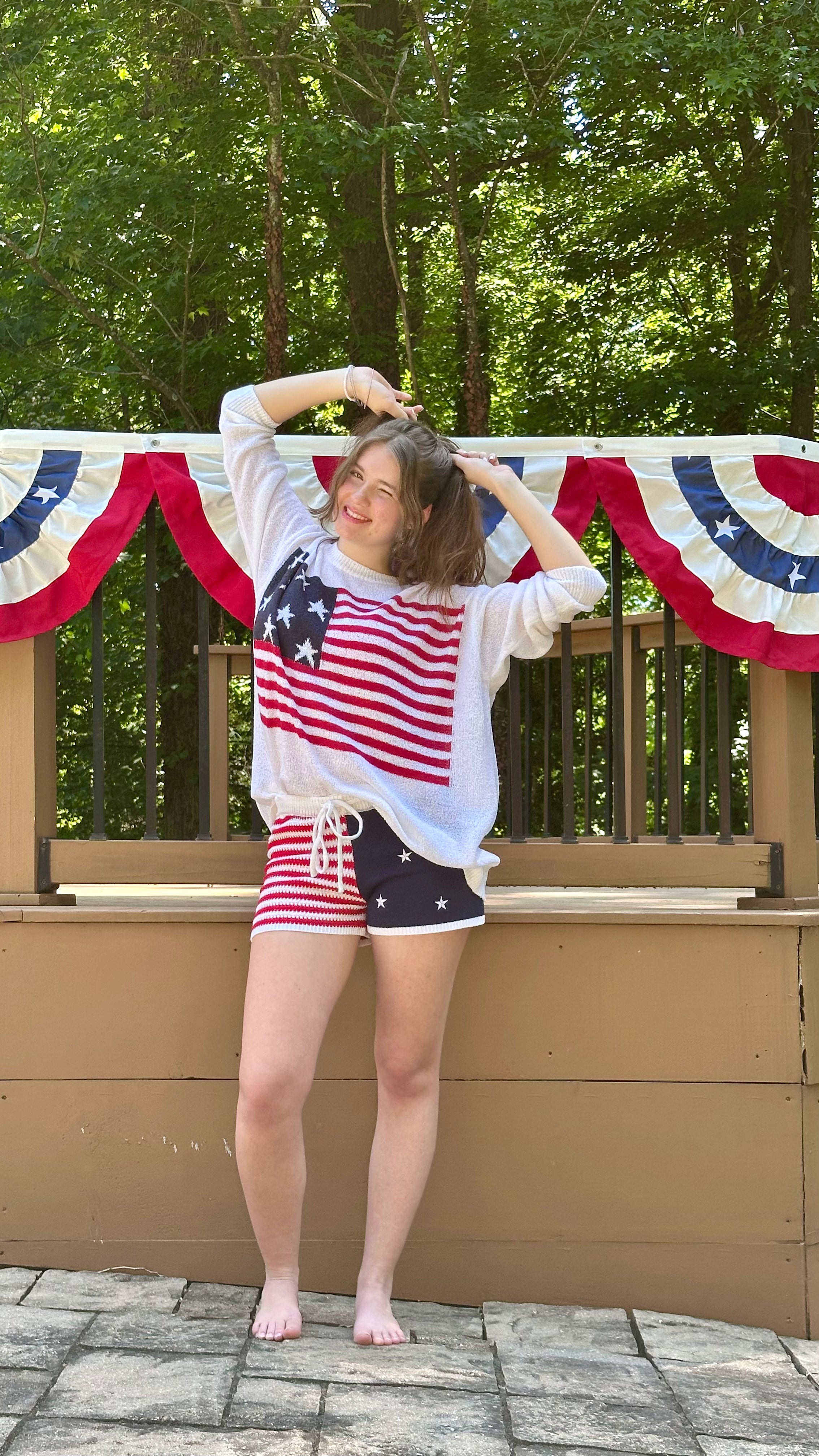 Stars & Stripes Knit Shorts