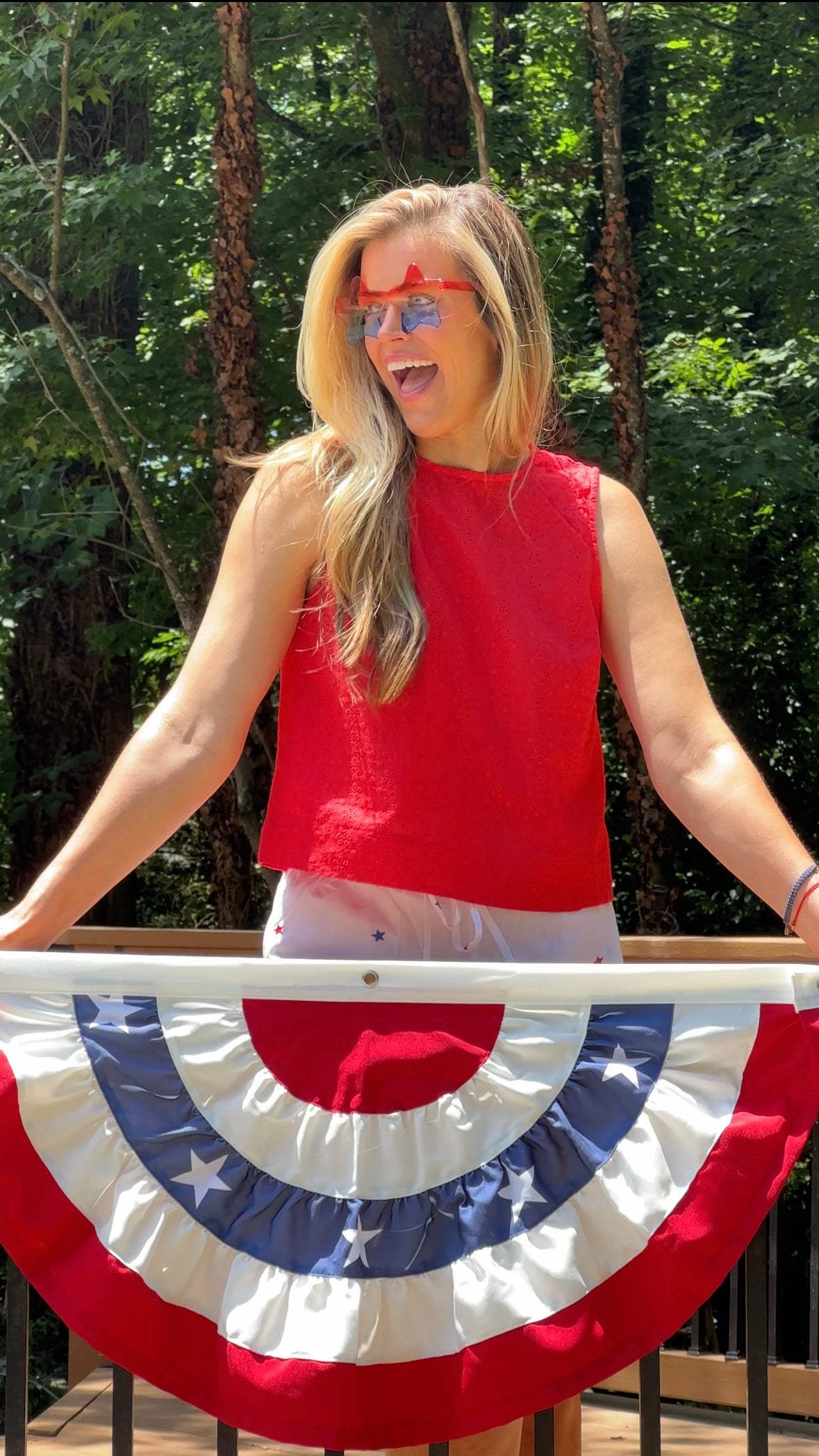 Red Rosey Eyelet Top