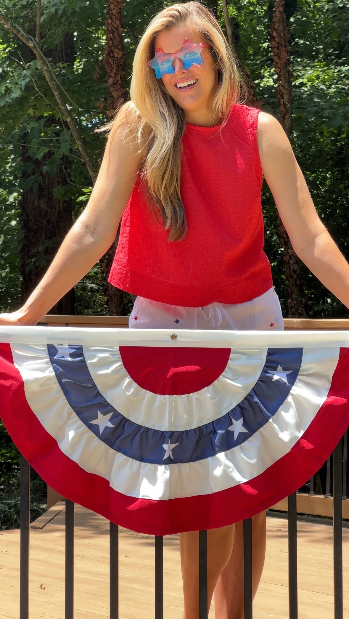 Red Rosey Eyelet Top