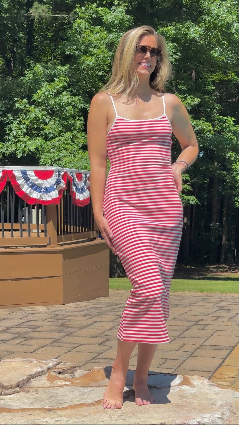 Red White & Wow! Maxi Dress