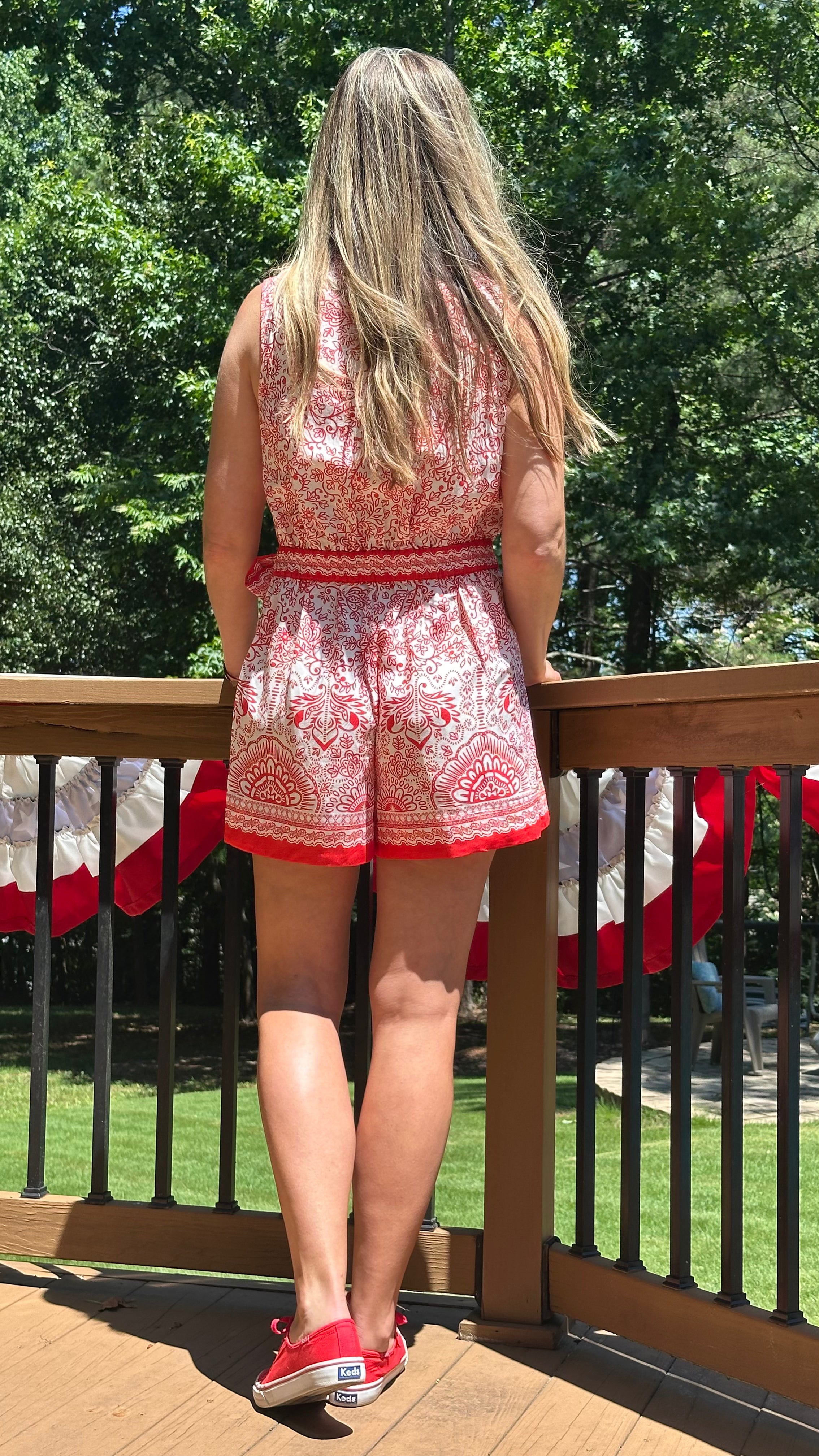 Wrapped in Red Romper