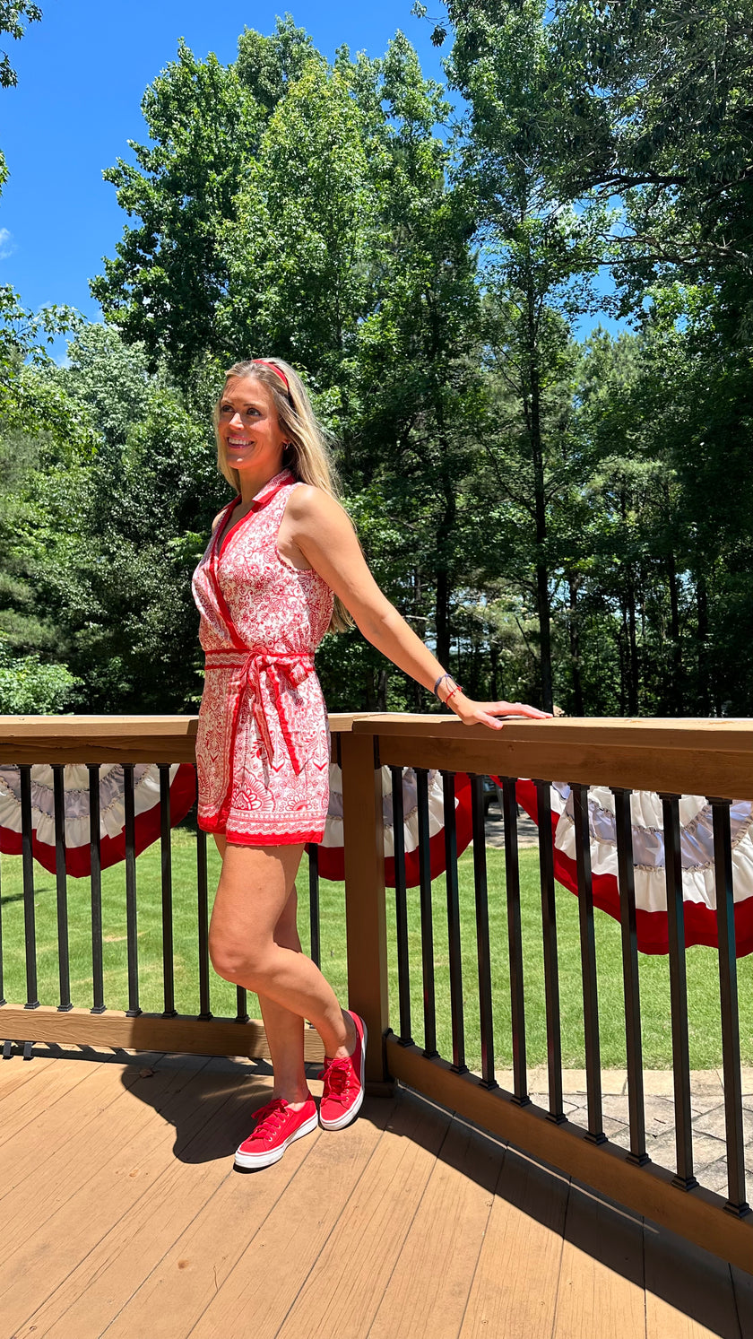 Wrapped in Red Romper